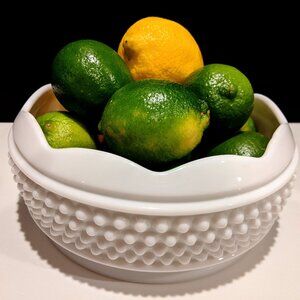Fenton-Style Hobnail Milk Glass Bowl